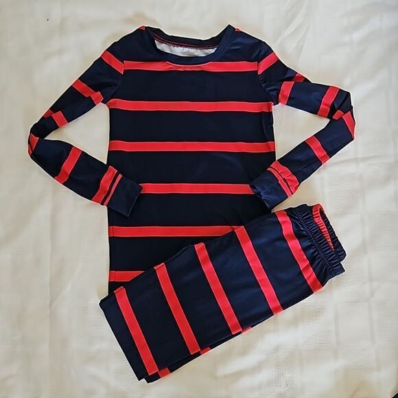 Gap Girl's Bundle Of 6 Pieces T-shirt & Pants Navy Blue/ Red 7- 8 Years Old - Picture 2 of 16